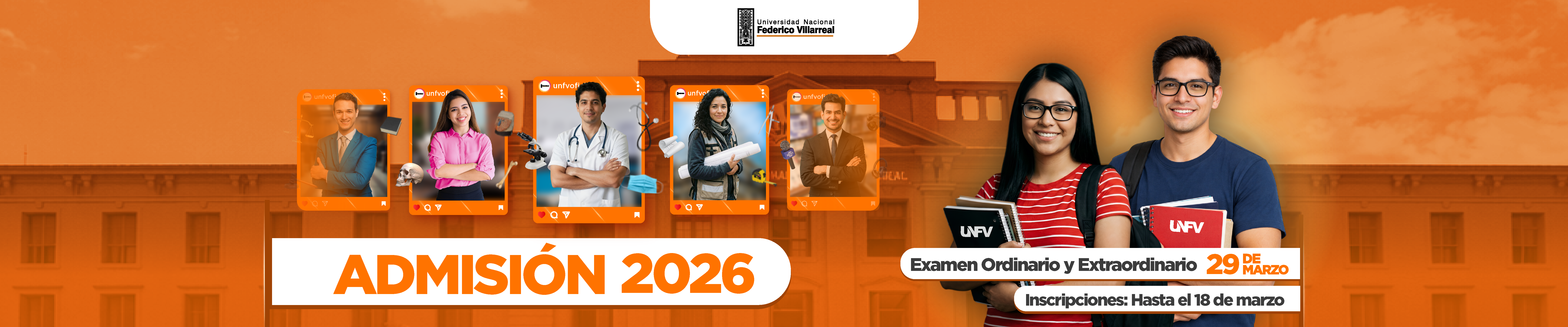 Banner de admisión 2026 UNFV